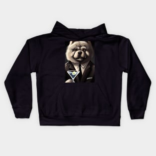 Chow Chow Suit Martini Kids Hoodie